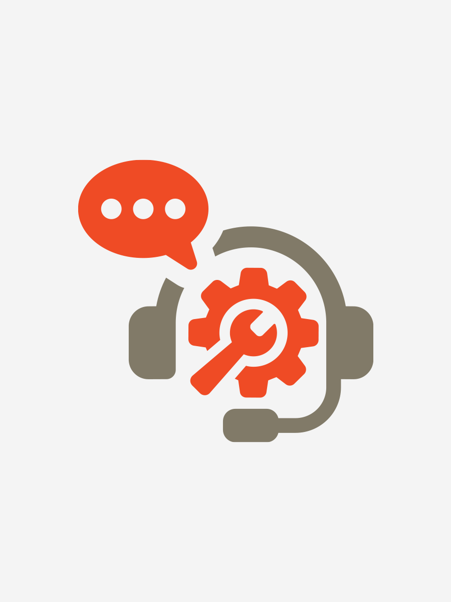 Icon of IT support and services with wrench and call center headset