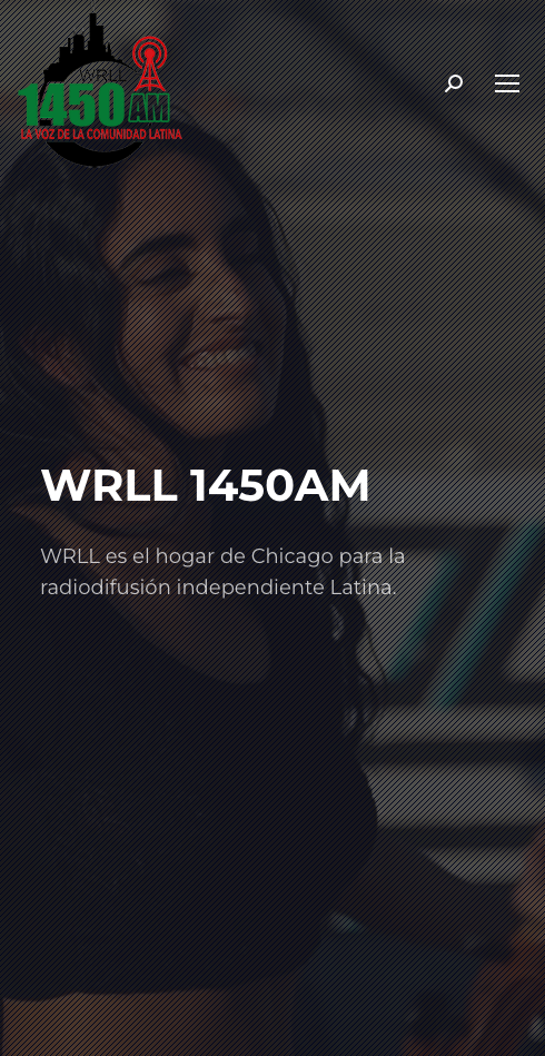 tablet device screenshot of WRLL1450 Radio website design