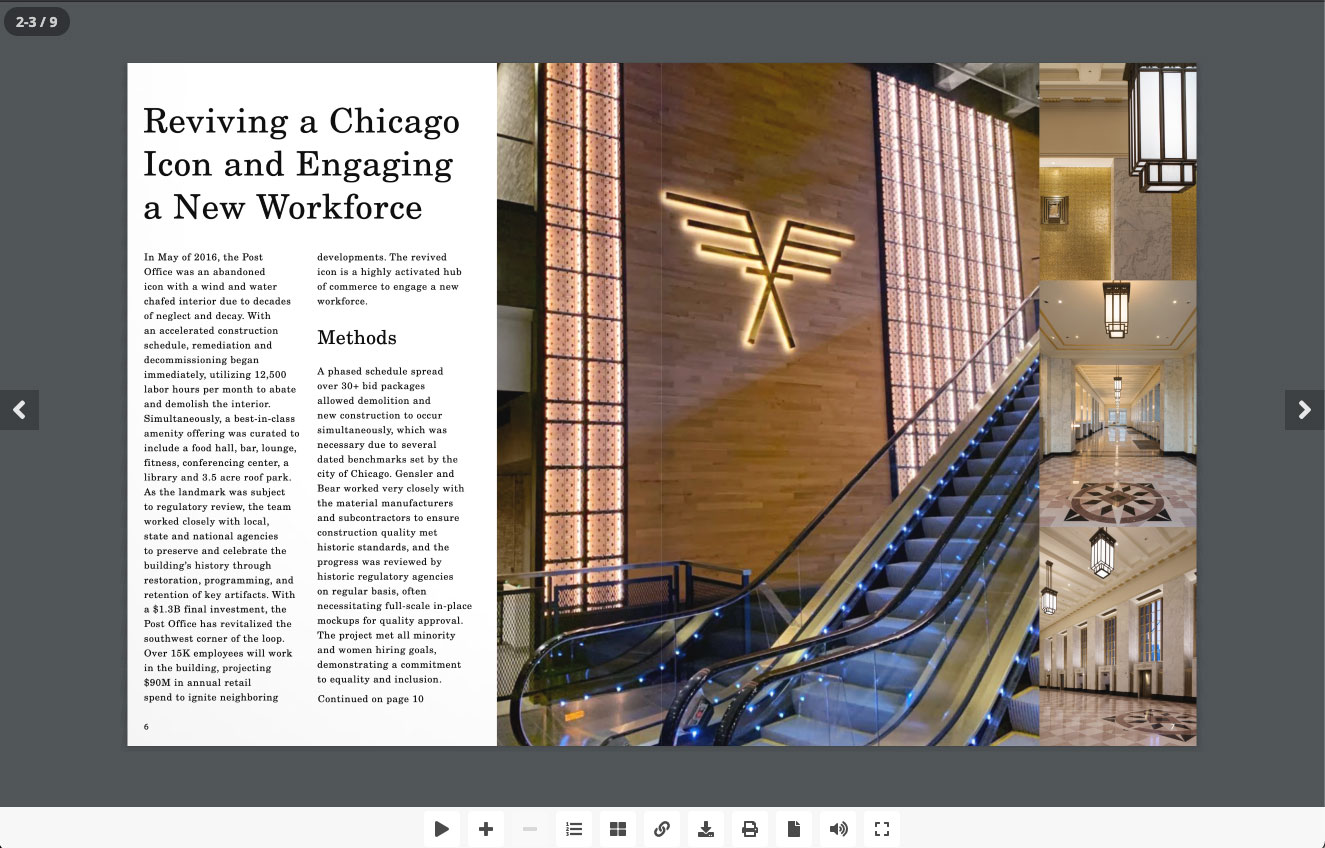 BEAR Construction Company interactive digital magazine spread layout