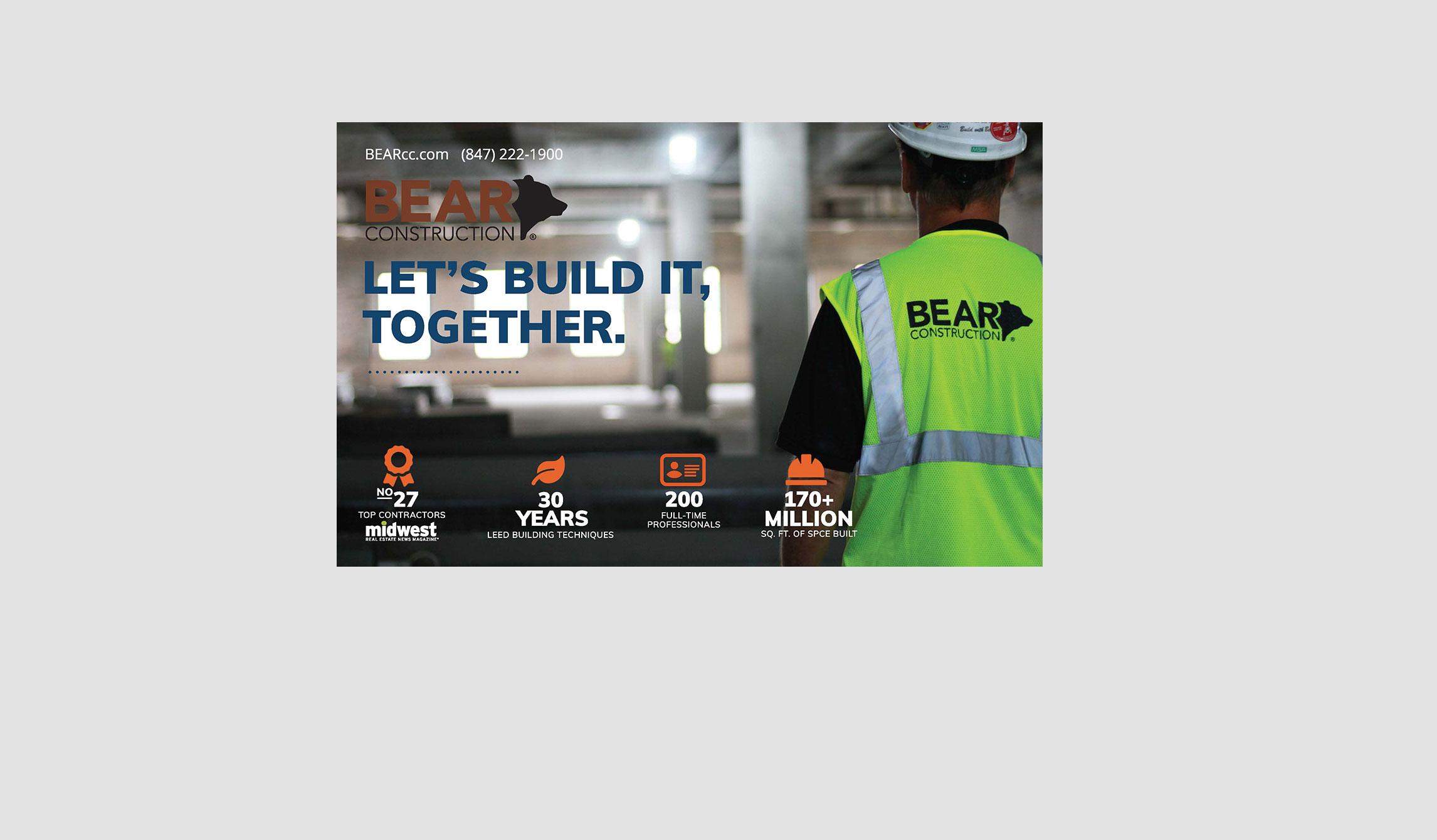 BEAR Construction Company print ad design