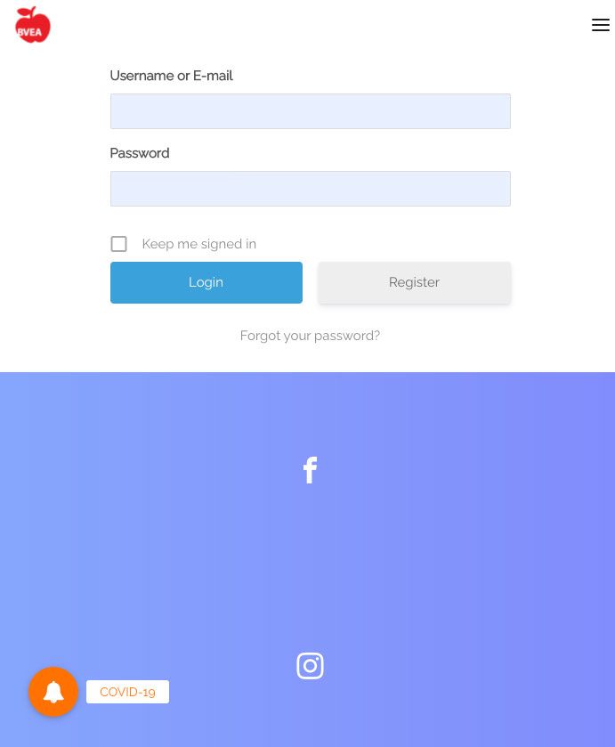 tablet Screenshot of member portal login design from the Boulder Valley Education Association Website