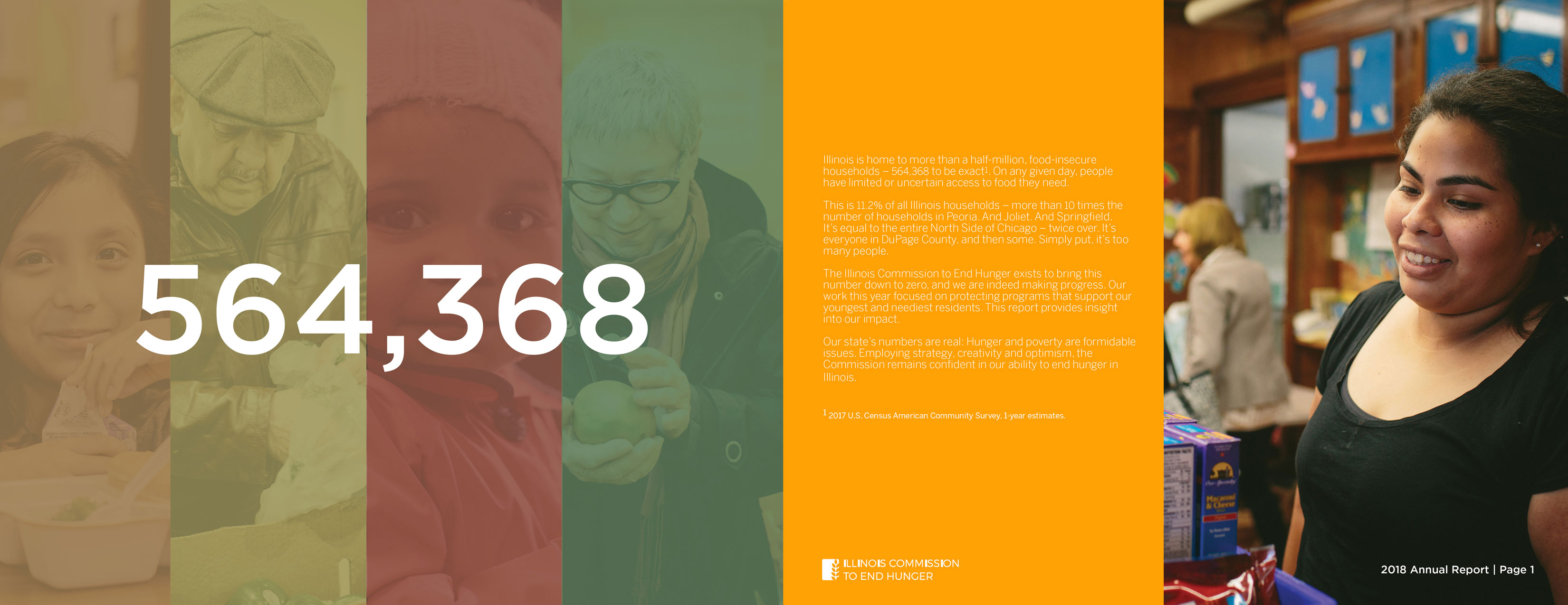 The Illinois Commission to End Hunger Annual Report print design spread