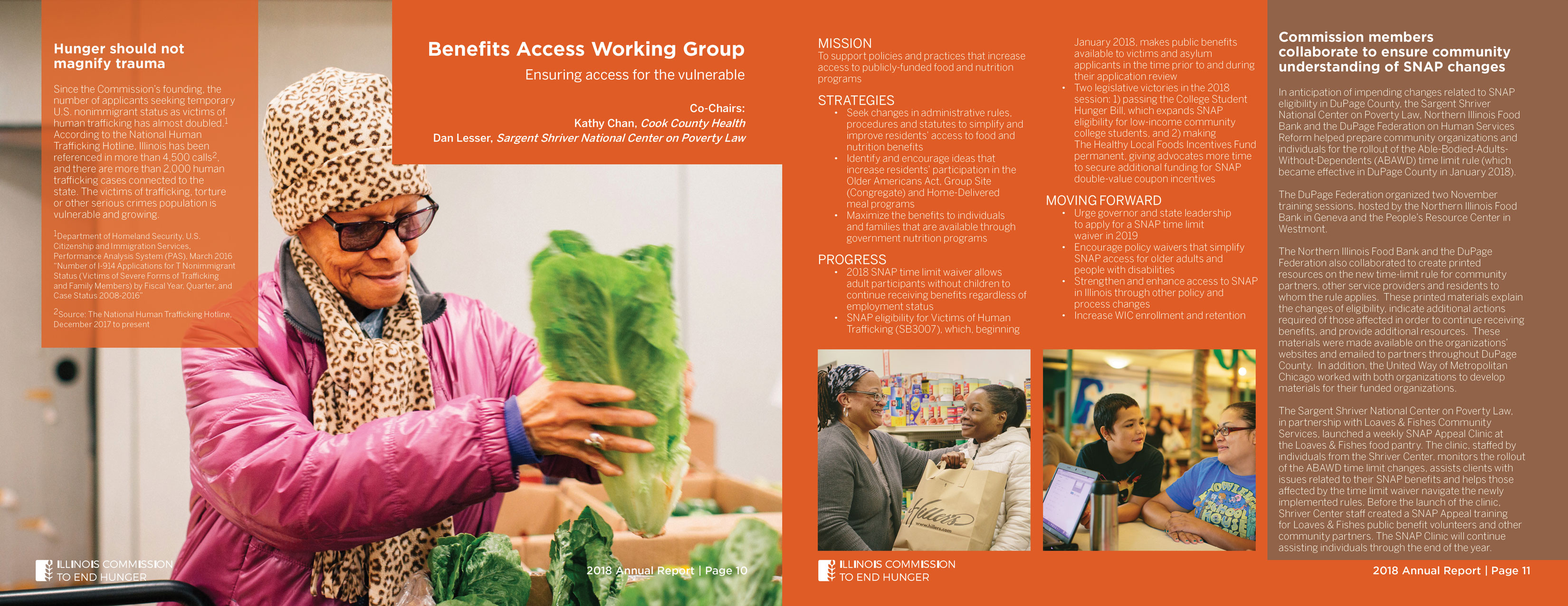 The Illinois Commission to End Hunger Annual Report print design spread