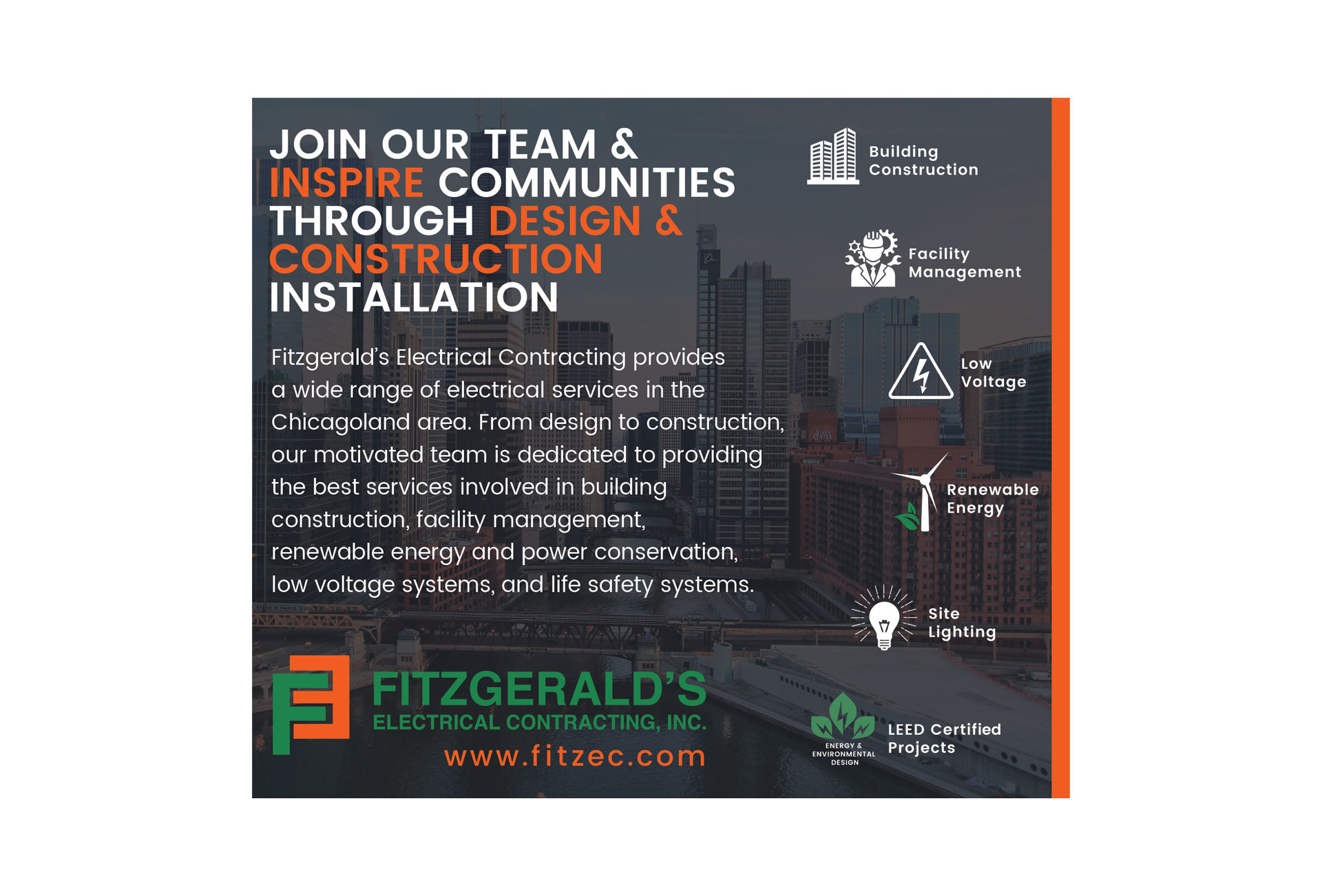 Fitzgerald’s Electrical Contracting print ad design