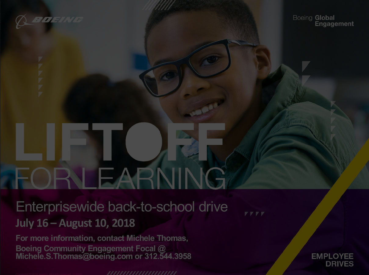 Image of lift off for learning boeing employee drive logo image