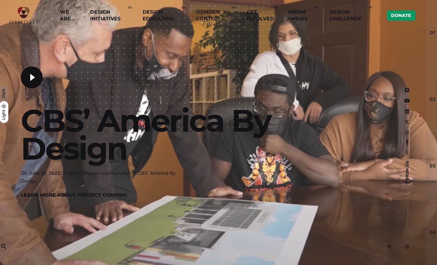 desktop Screenshot of the Project Osmosis website homepage design