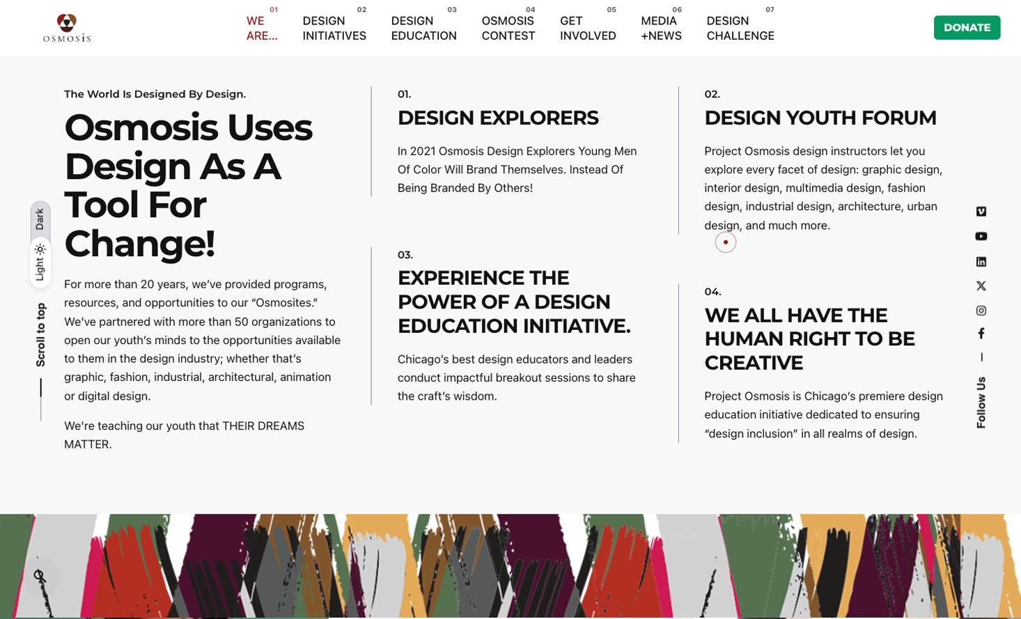 desktop Screenshot of the Project Osmosis website media posts design